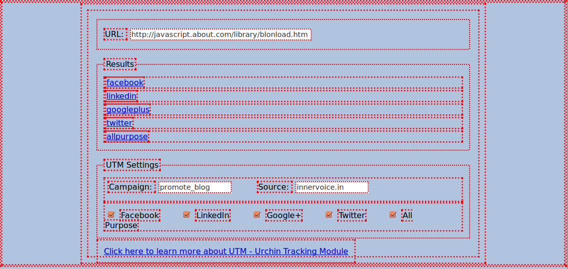 Web page with CSS Border